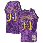Official Los Angeles Lakers mens los angeles lakers shaquille oneal mitchell  ness purple hardwood classics 199697 lunar new year swingman jersey | Lakers Shop