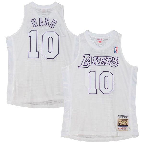 Official Los Angeles Lakers mens los angeles lakers steve nash mitchell  ness white 2012 authentic player jersey | Lakers Shop