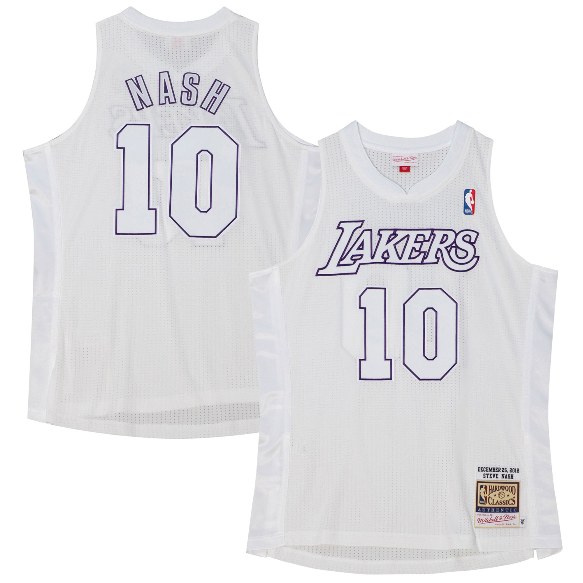 Official Los Angeles Lakers mens los angeles lakers steve nash mitchell  ness white 2012 authentic player jersey | Lakers Shop