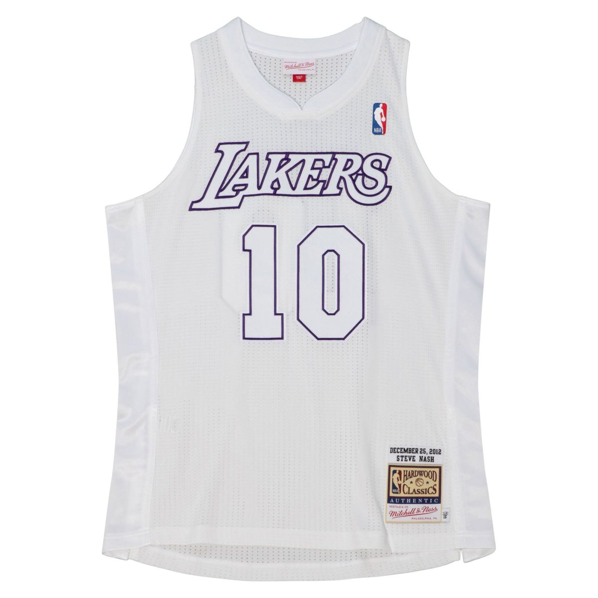 Official Los Angeles Lakers mens los angeles lakers steve nash mitchell  ness white 2012 authentic player jersey | Lakers Shop