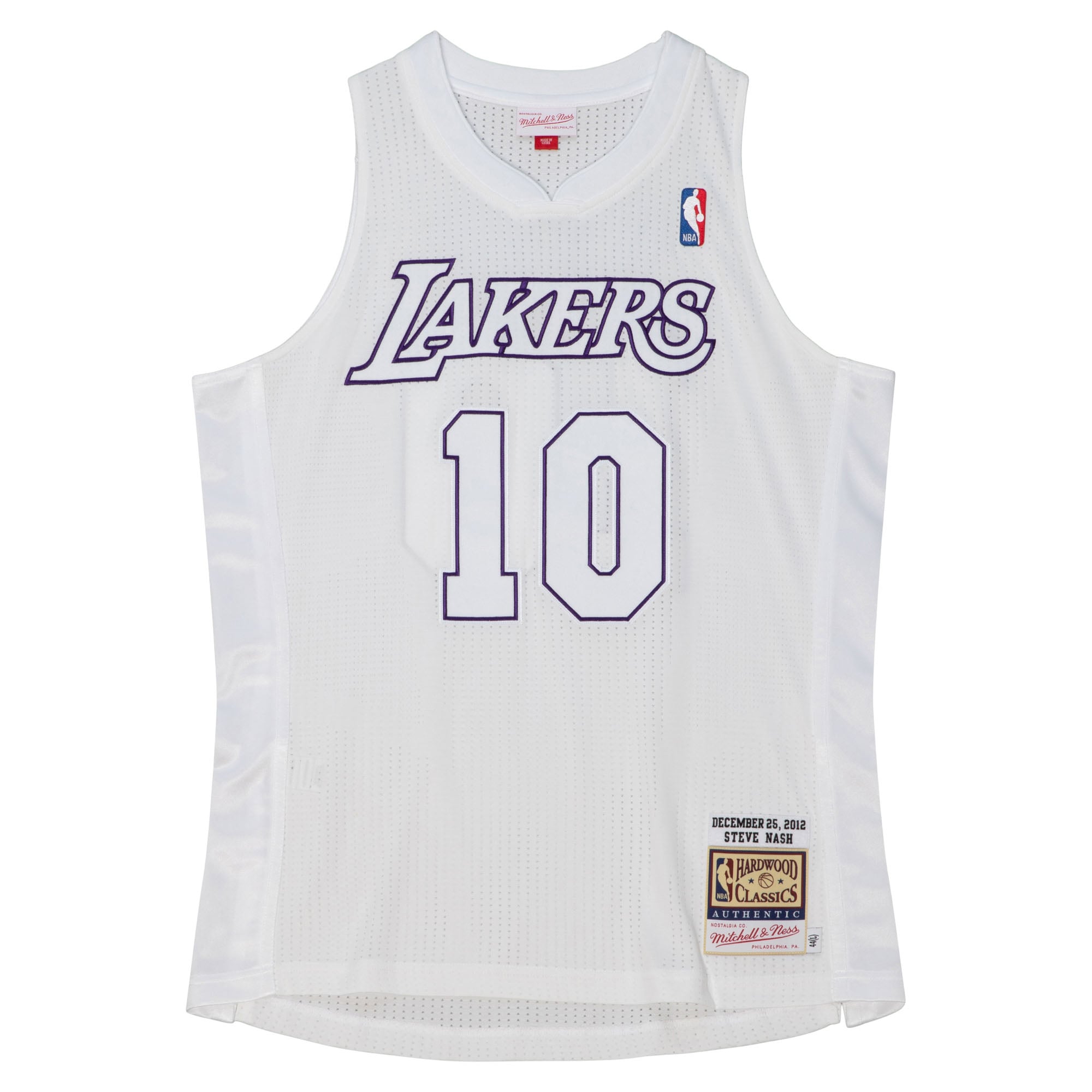 Official Los Angeles Lakers mens los angeles lakers steve nash mitchell  ness white 2012 authentic player jersey | Lakers Shop