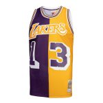 Official Los Angeles Lakers mens los angeles lakers wilt chamberlain mitchell  ness purplegold hardwood classics 197172 split swingman jersey | Lakers Shop