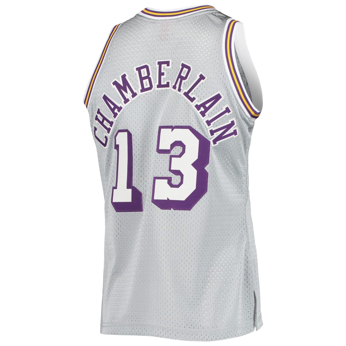 Official Los Angeles Lakers mens los angeles lakers wilt chamberlain silver mitchell  ness 75th anniversary 197172 hardwood classics swingman jersey | Lakers Shop
