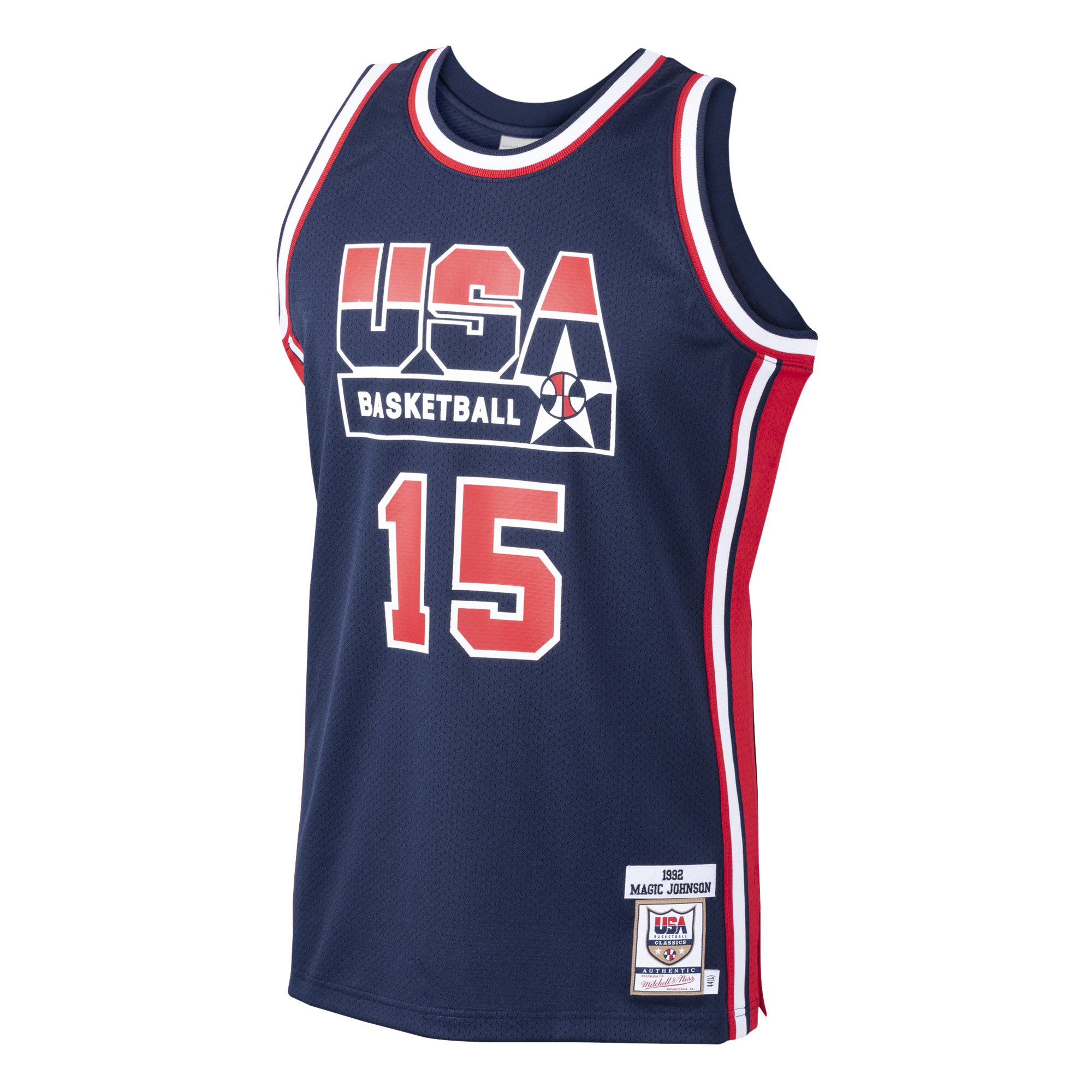 Official Los Angeles Lakers mens usa basketball magic johnson mitchell  ness navy 1992 dream team authentic jersey | Lakers Shop