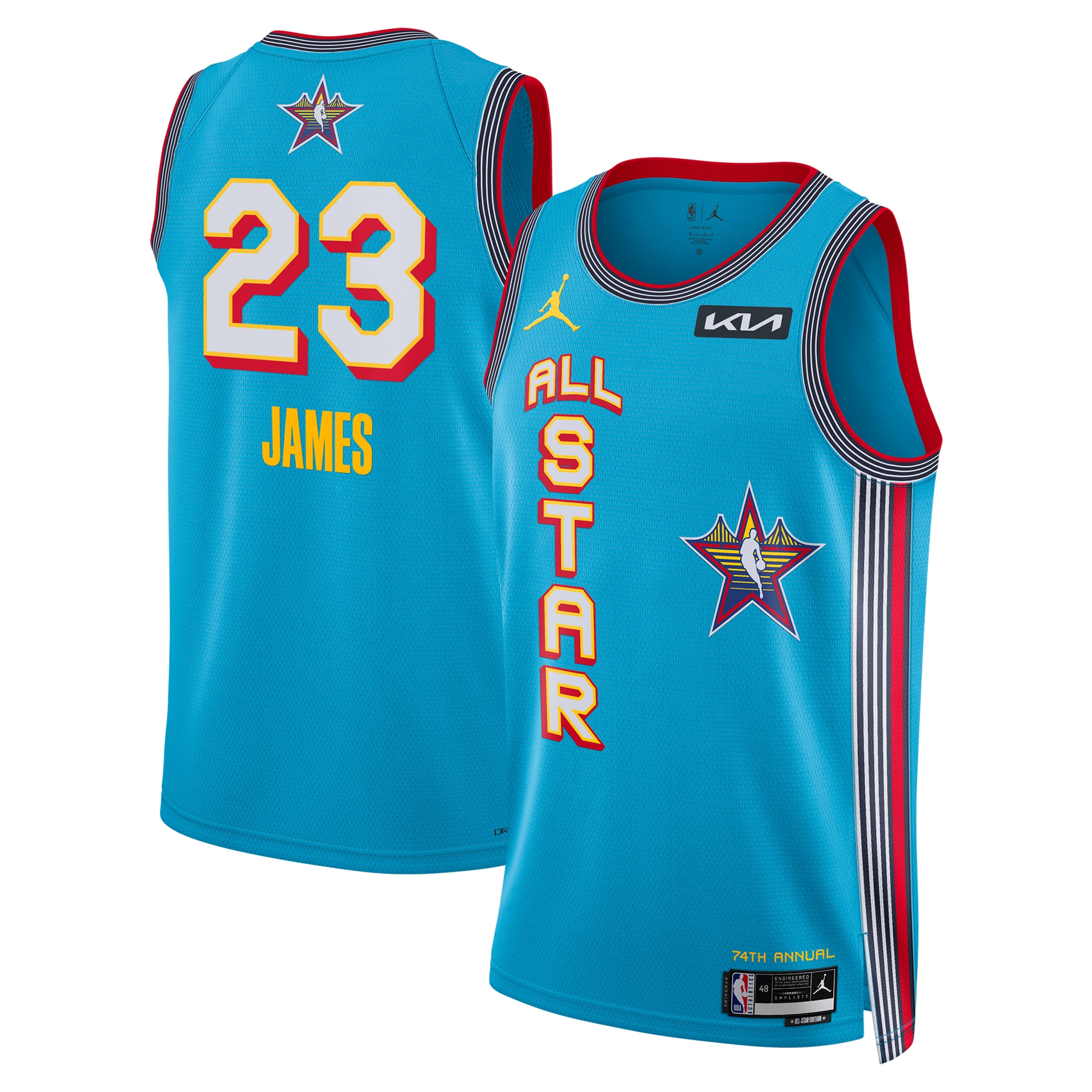 Official Los Angeles Lakers unisex lebron james jordan brand light blue 2025 nba all-star game swingman player jersey | Lakers Shop