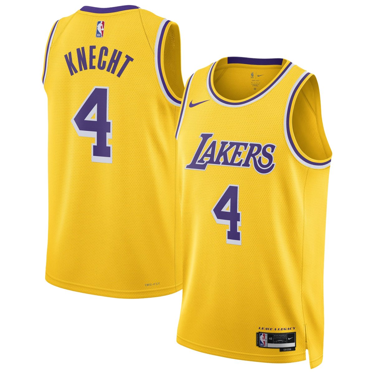 Official Los Angeles Lakers unisex los angeles lakers dalton knecht nike gold swingman jersey | Lakers Shop