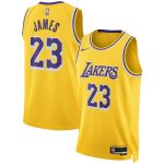 Official Los Angeles Lakers unisex los angeles lakers lebron james nike gold swingman jersey – icon edition | Lakers Shop