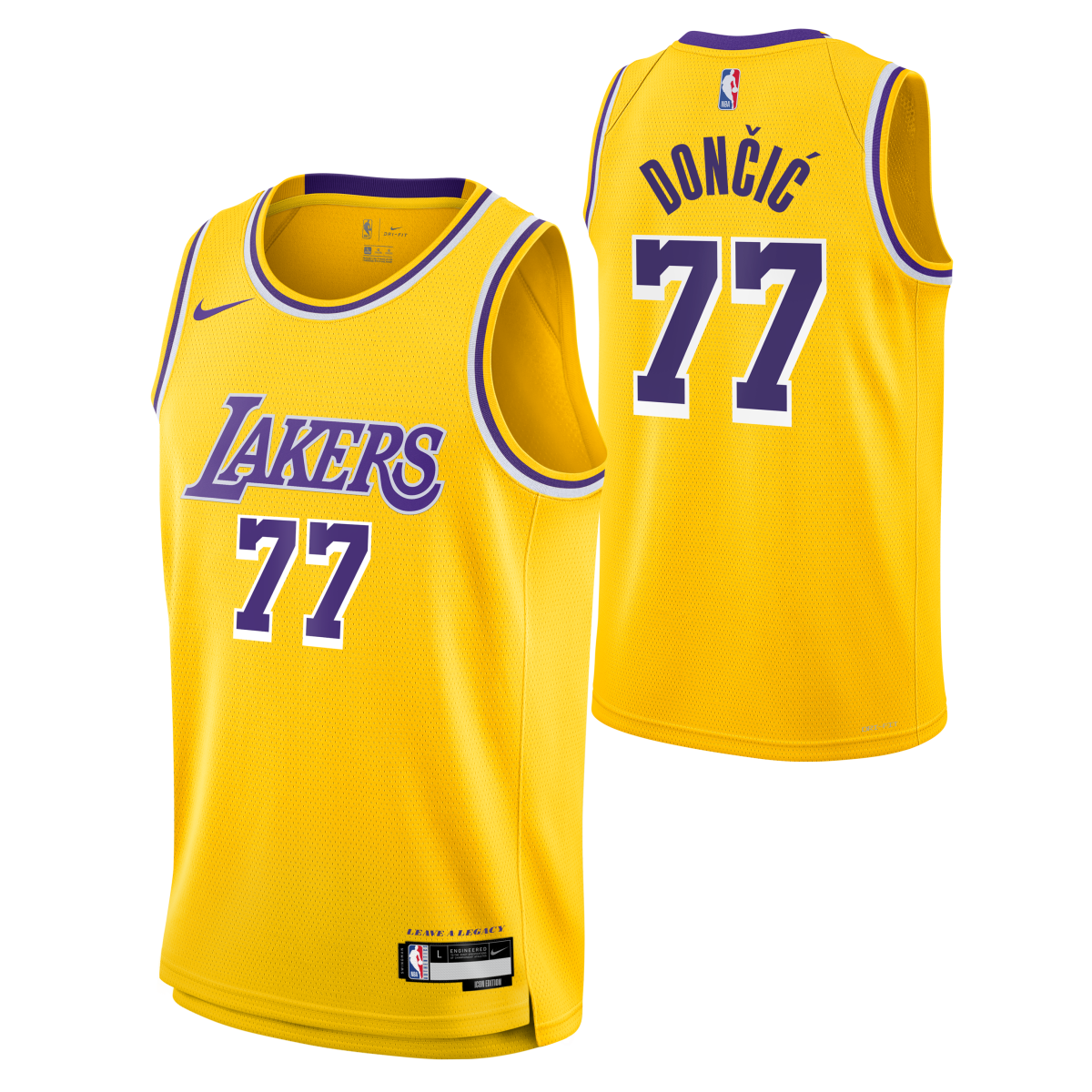 Official Los Angeles Lakers unisex los angeles lakers luka dončić nike gold swingman jersey – icon edition | Lakers Shop