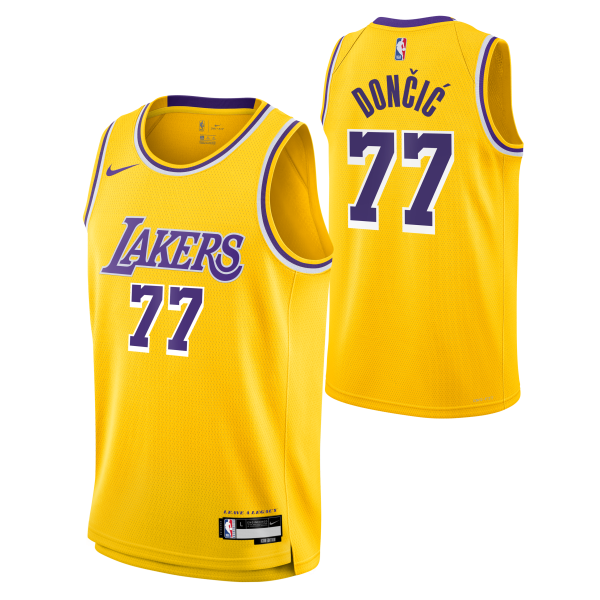 Official Los Angeles Lakers unisex los angeles lakers luka dončić nike gold swingman jersey – icon edition | Lakers Shop