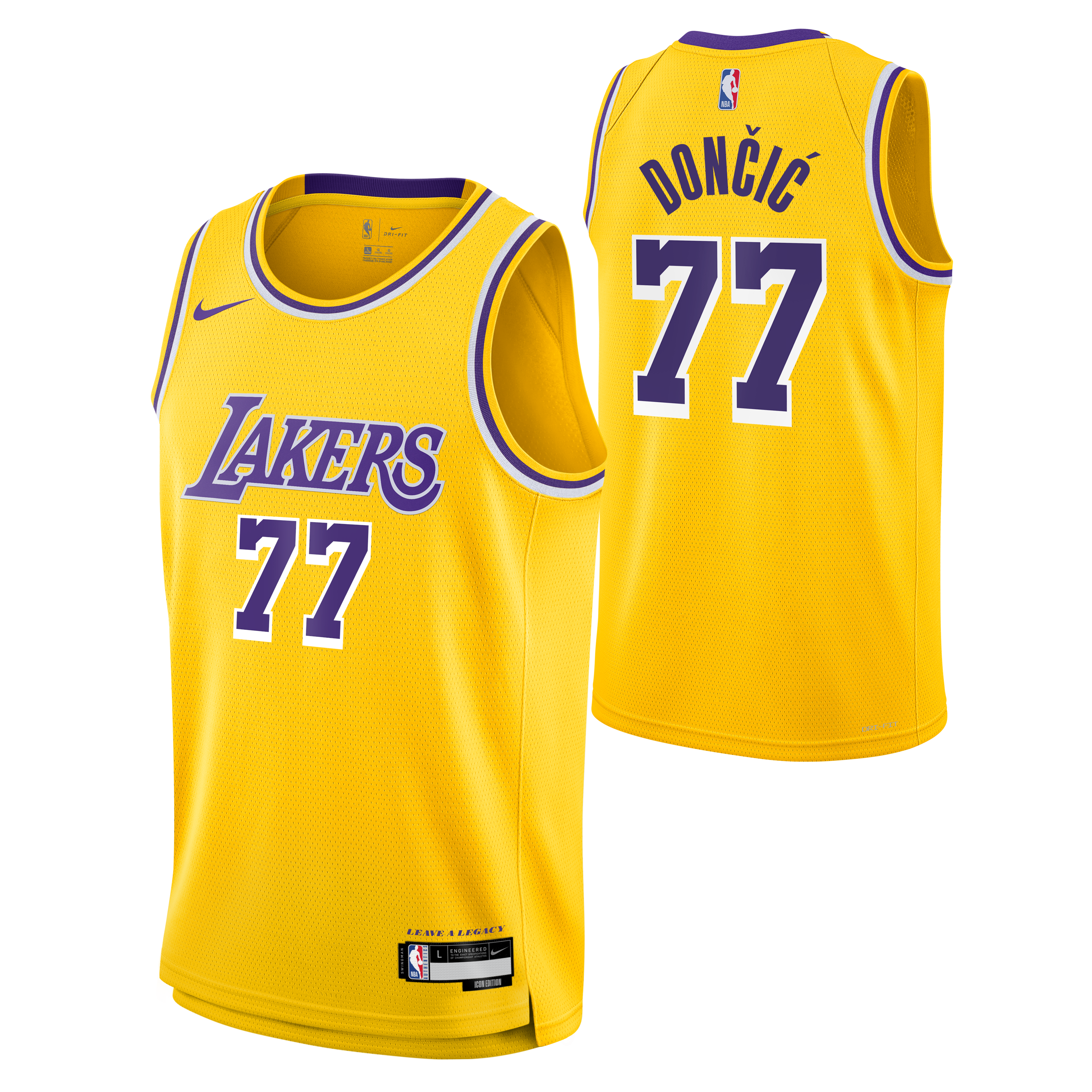 Official Los Angeles Lakers unisex los angeles lakers luka dončić nike gold swingman jersey – icon edition | Lakers Shop