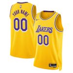 Official Los Angeles Lakers unisex los angeles lakers nike gold swingman custom jersey – icon edition | Lakers Shop