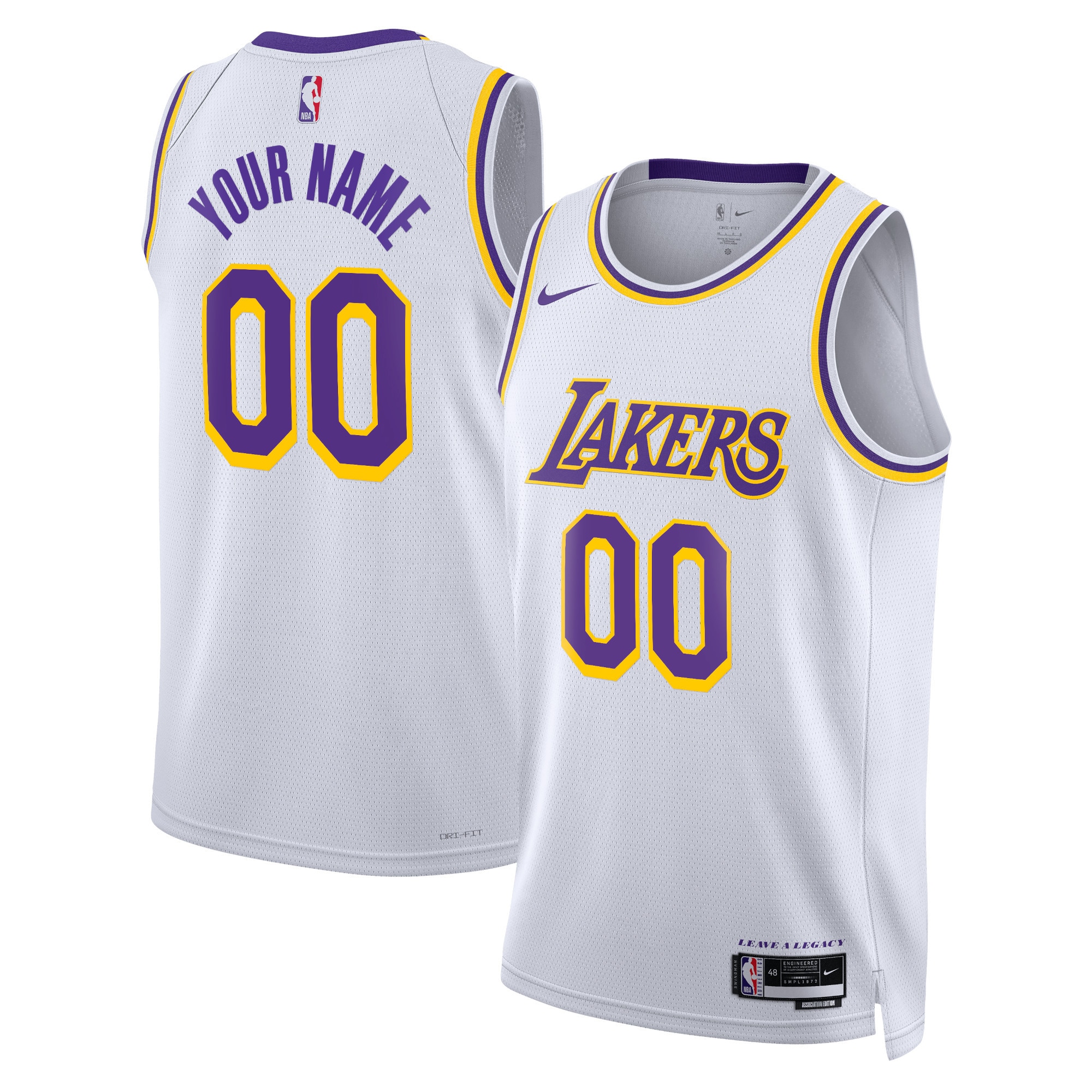 Official Los Angeles Lakers unisex los angeles lakers nike white swingman custom jersey – association edition | Lakers Shop