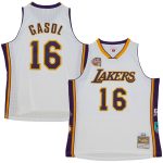 Official Los Angeles Lakers unisex los angeles lakers pau gasol mitchell  ness white hall of fame class of 2023 throwback swingman jersey | Lakers Shop