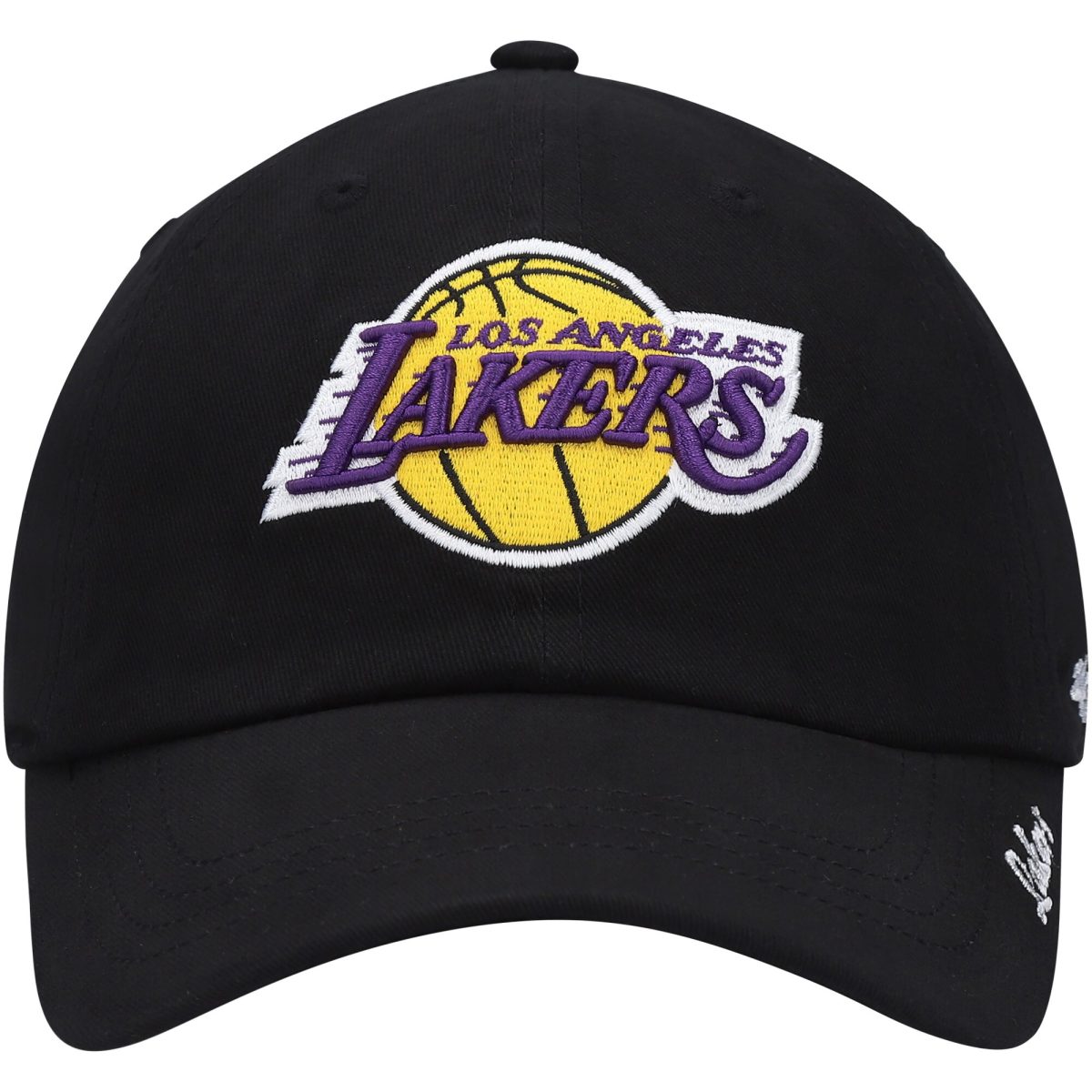 Official Los Angeles Lakers womens los angeles lakers 47 black miata clean up logo adjustable hat | Lakers Shop