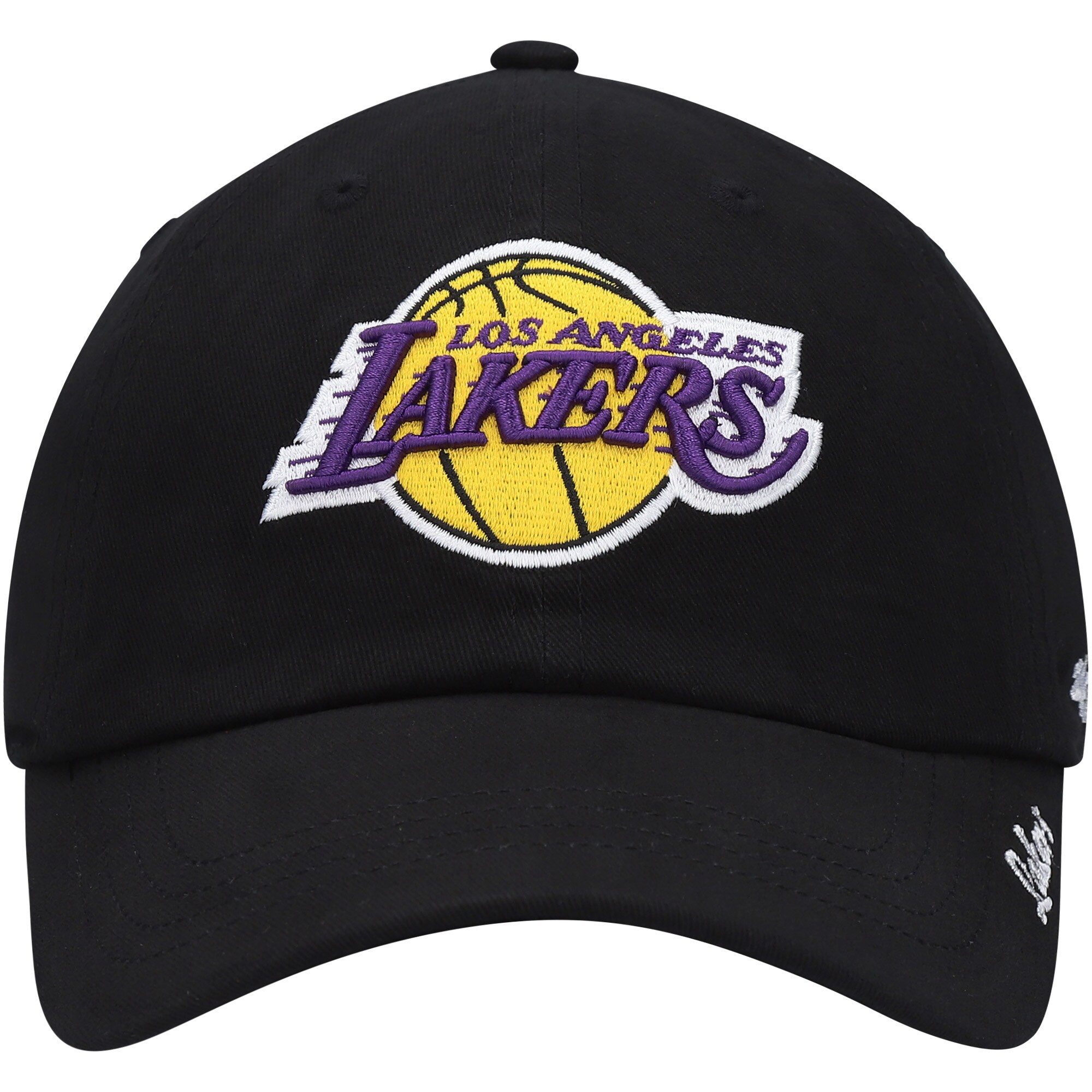 Official Los Angeles Lakers womens los angeles lakers 47 black miata clean up logo adjustable hat | Lakers Shop