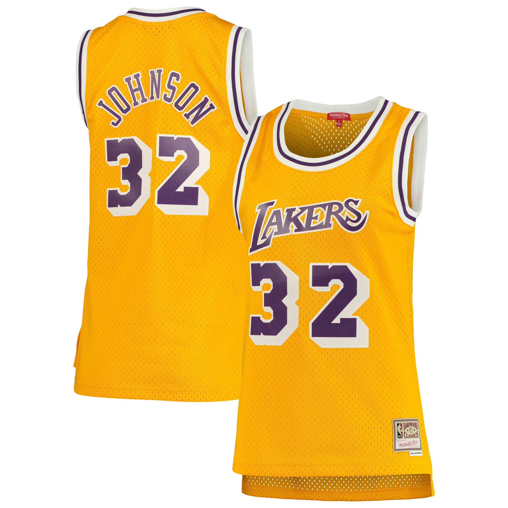 Official Los Angeles Lakers womens los angeles lakers magic johnson mitchell  ness gold 198485 hardwood classics swingman jersey | Lakers Shop
