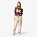 Official Los Angeles Lakers womens los angeles lakers magic johnson mitchell  ness x dannijo purple cropped football fashion jersey 202757162 | Lakers Shop