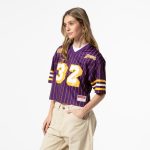 Official Los Angeles Lakers womens los angeles lakers magic johnson mitchell  ness x dannijo purple cropped football fashion jersey 202757162 | Lakers Shop