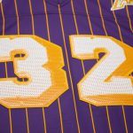 Official Los Angeles Lakers womens los angeles lakers magic johnson mitchell  ness x dannijo purple cropped football fashion jersey | Lakers Shop