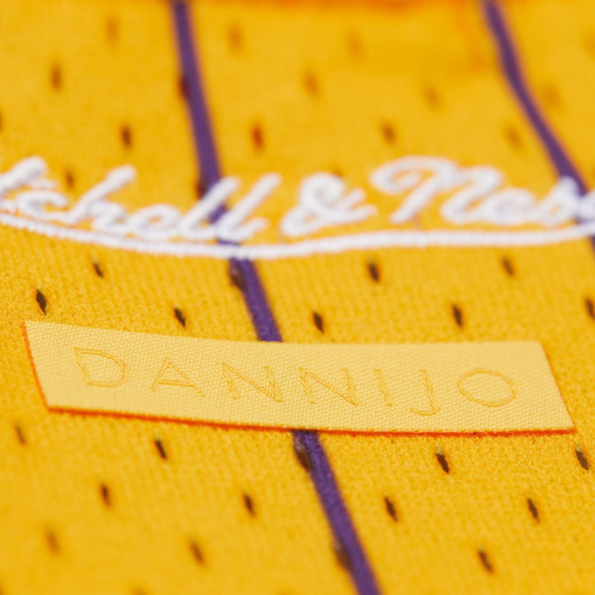 Official Los Angeles Lakers womens los angeles lakers magic johnson mitchell  ness x dannijo yellow fashion cropped basketball jersey | Lakers Shop