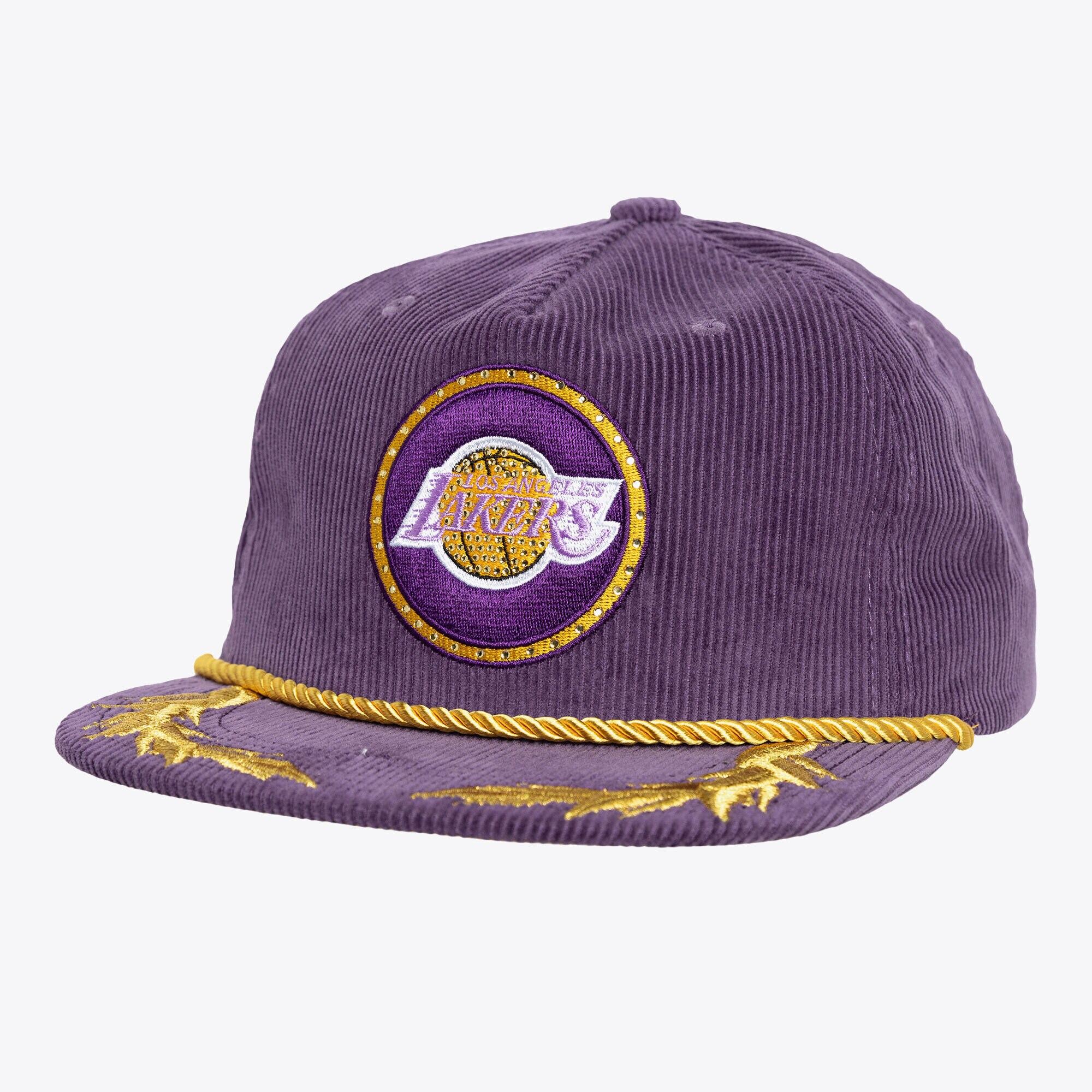 Official Los Angeles Lakers womens los angeles lakers mitchell  ness x dannijo purple deadstock cord snapback hat | Lakers Shop