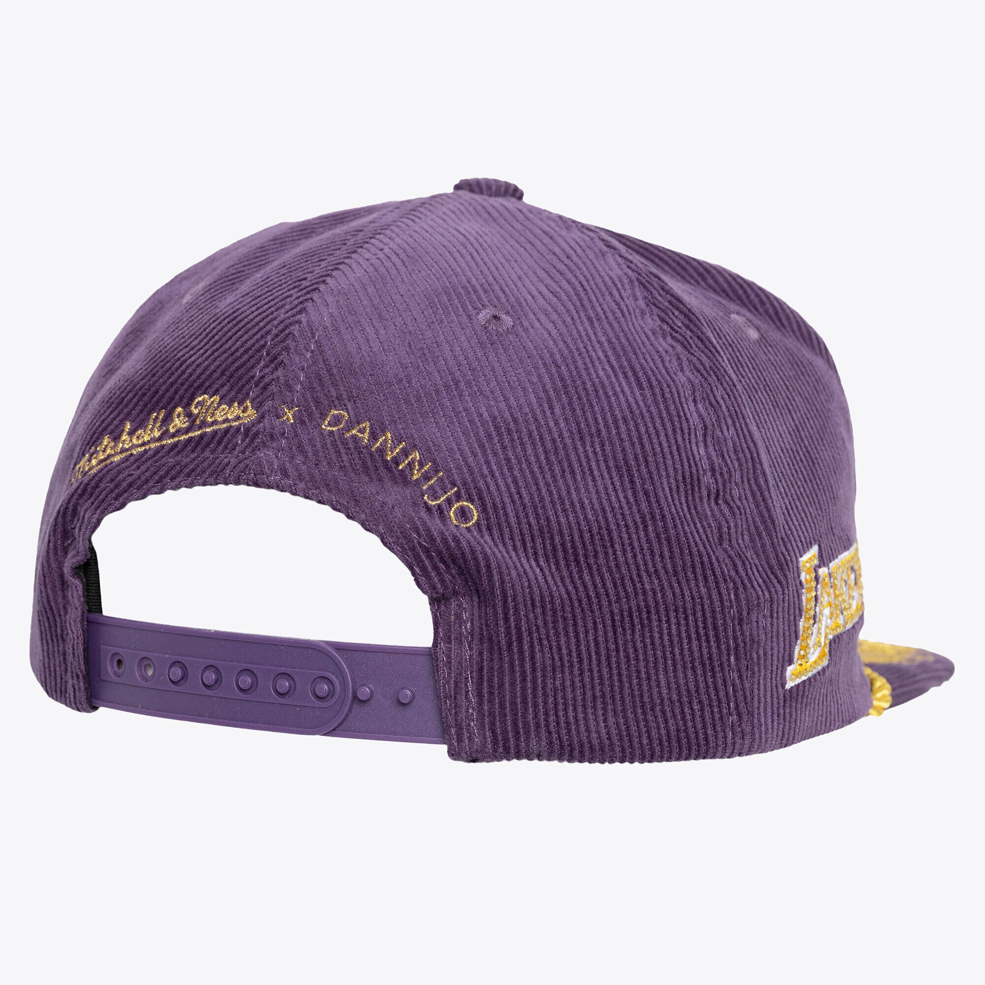 Official Los Angeles Lakers womens los angeles lakers mitchell  ness x dannijo purple deadstock cord snapback hat | Lakers Shop