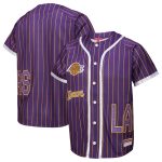 Official Los Angeles Lakers womens los angeles lakers mitchell  ness x dannijo purple fashion baseball jersey | Lakers Shop