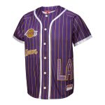 Official Los Angeles Lakers womens los angeles lakers mitchell  ness x dannijo purple fashion baseball jersey | Lakers Shop