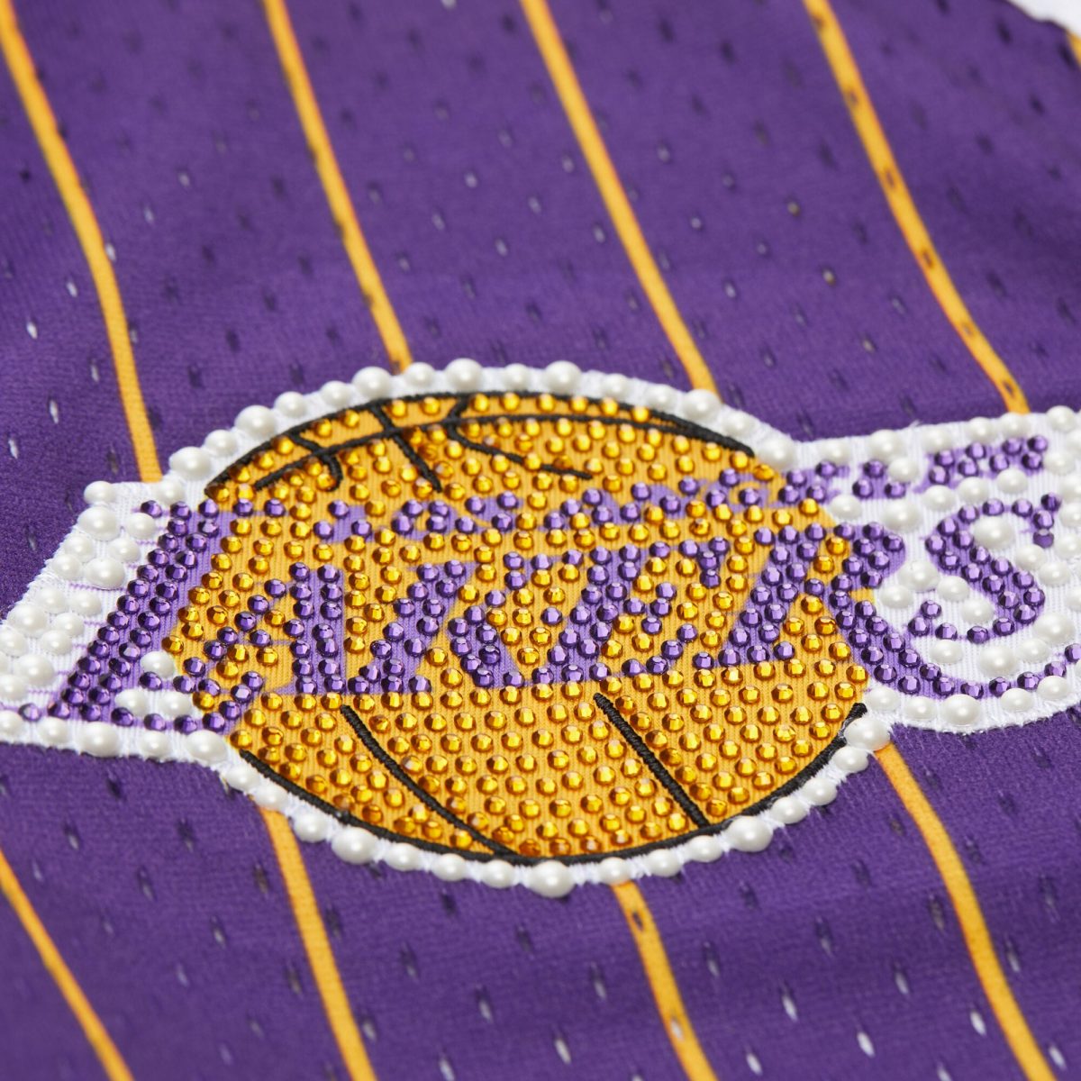 Official Los Angeles Lakers womens los angeles lakers mitchell  ness x dannijo purple fashion baseball jersey | Lakers Shop