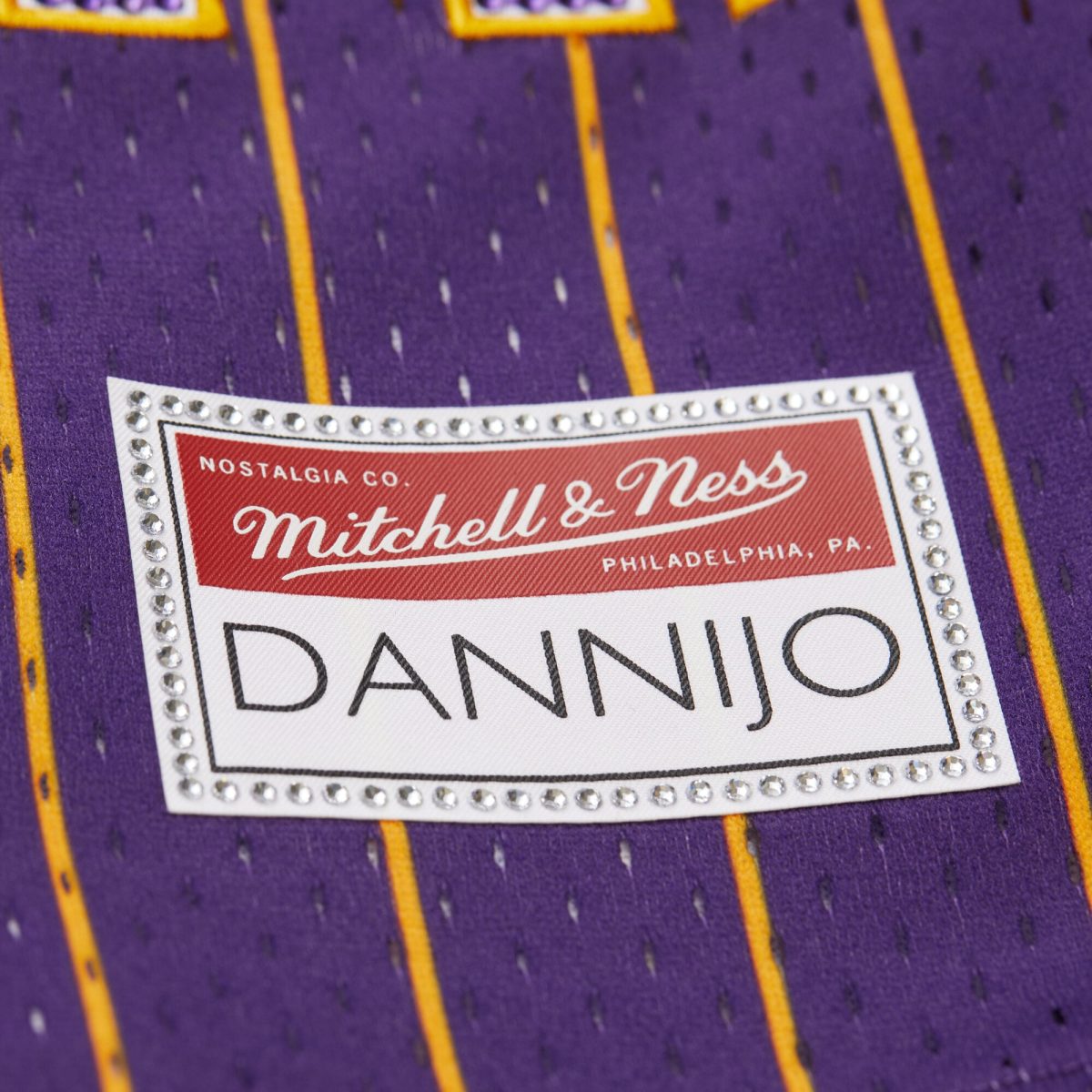 Official Los Angeles Lakers womens los angeles lakers mitchell  ness x dannijo purple fashion baseball jersey | Lakers Shop