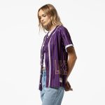 Official Los Angeles Lakers womens los angeles lakers mitchell  ness x dannijo purple fashion baseball jersey | Lakers Shop