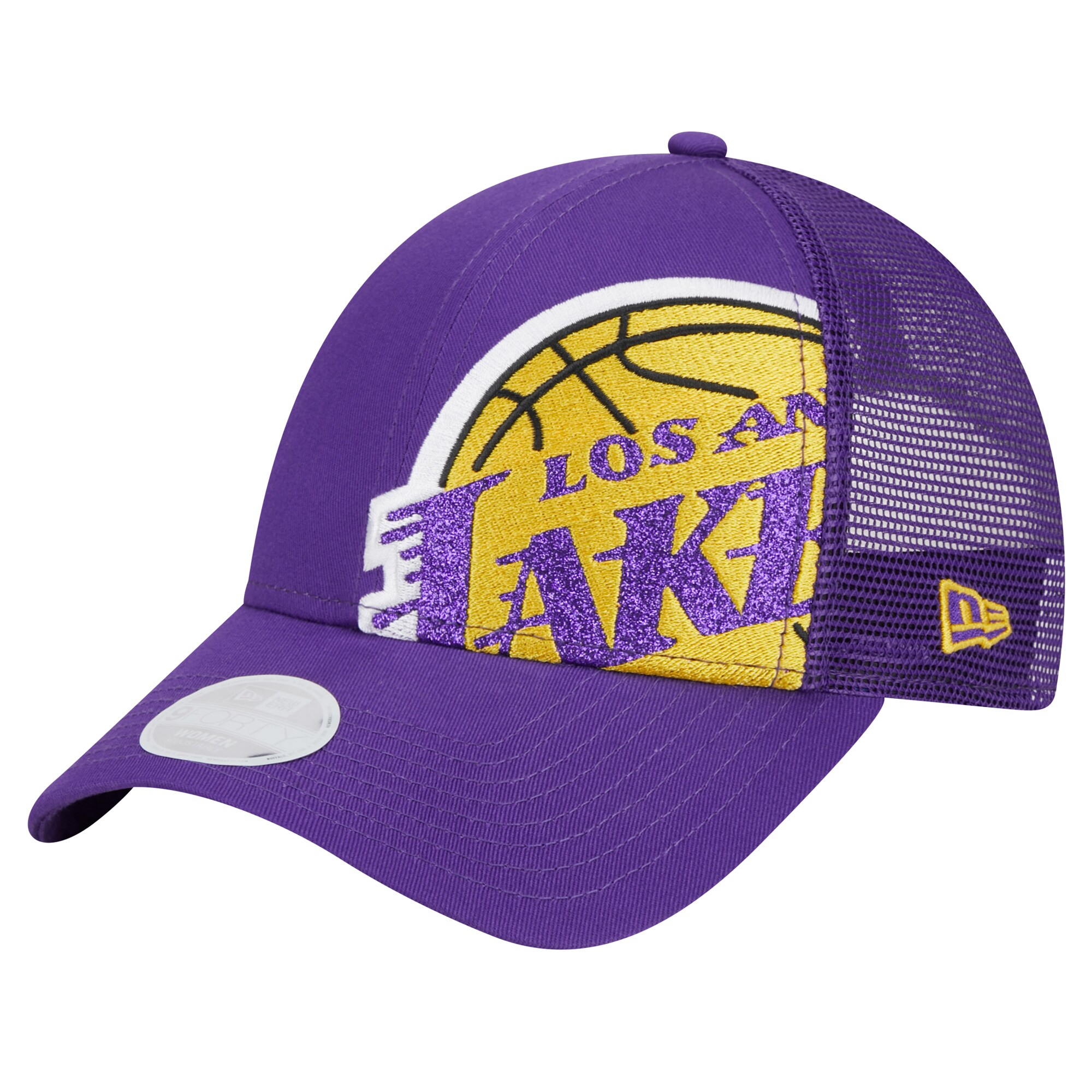Official Los Angeles Lakers womens los angeles lakers new era purple game day sparkle logo 9forty adjustable hat | Lakers Shop