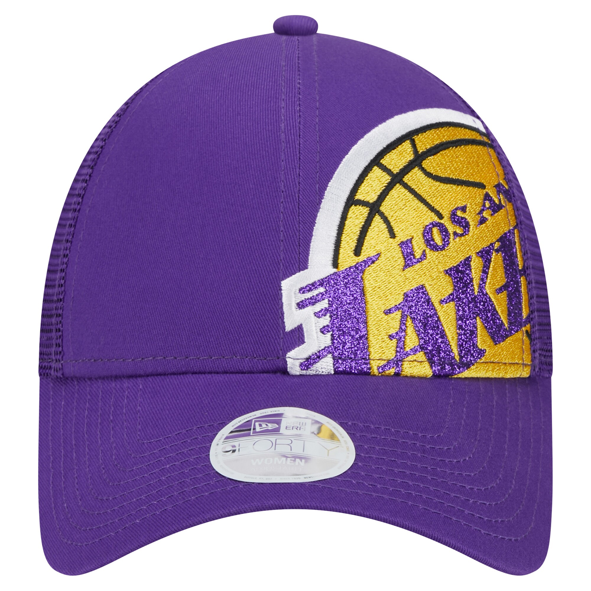 Official Los Angeles Lakers womens los angeles lakers new era purple game day sparkle logo 9forty adjustable hat | Lakers Shop