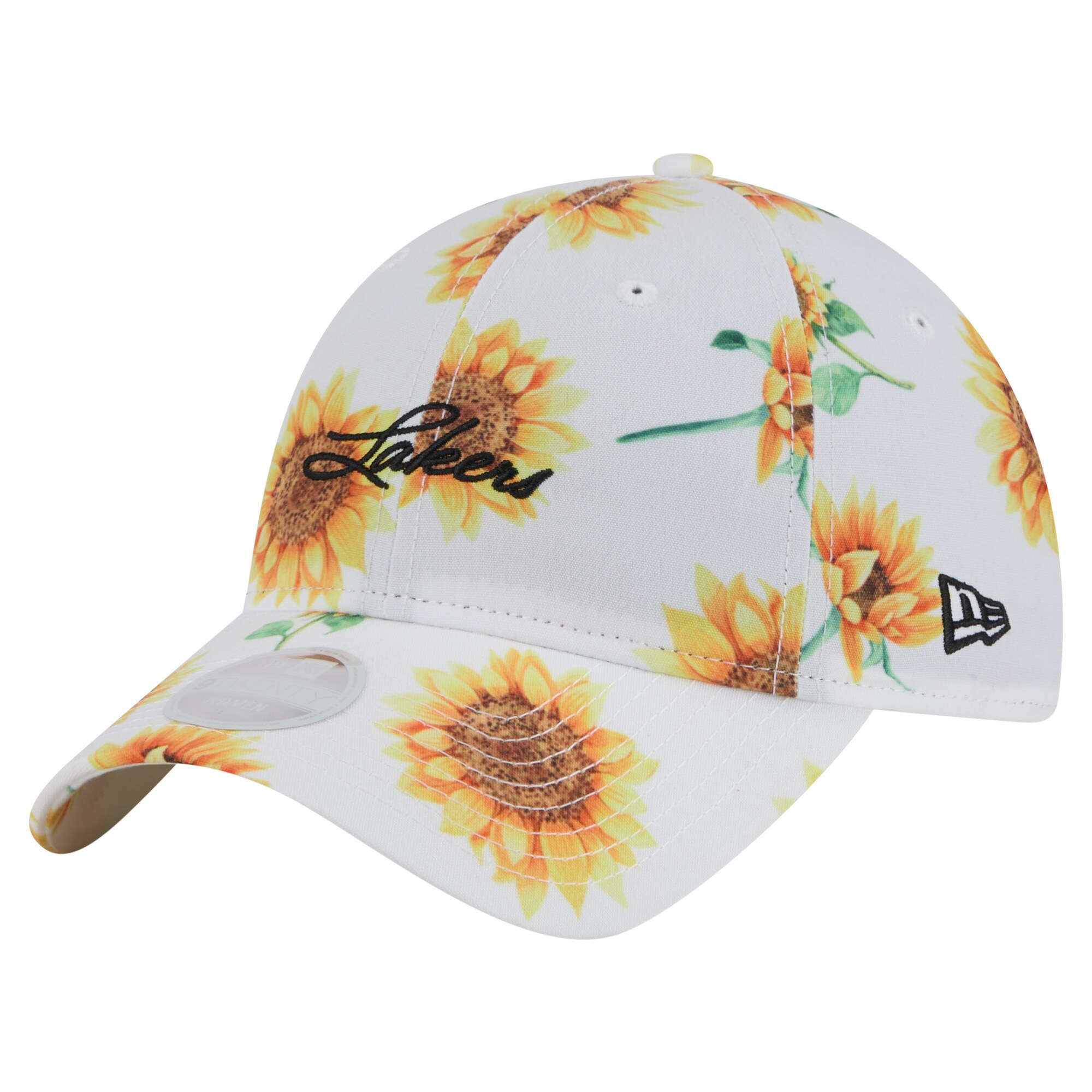 Official Los Angeles Lakers womens los angeles lakers new era white adventure flower 9twenty adjustable hat | Lakers Shop
