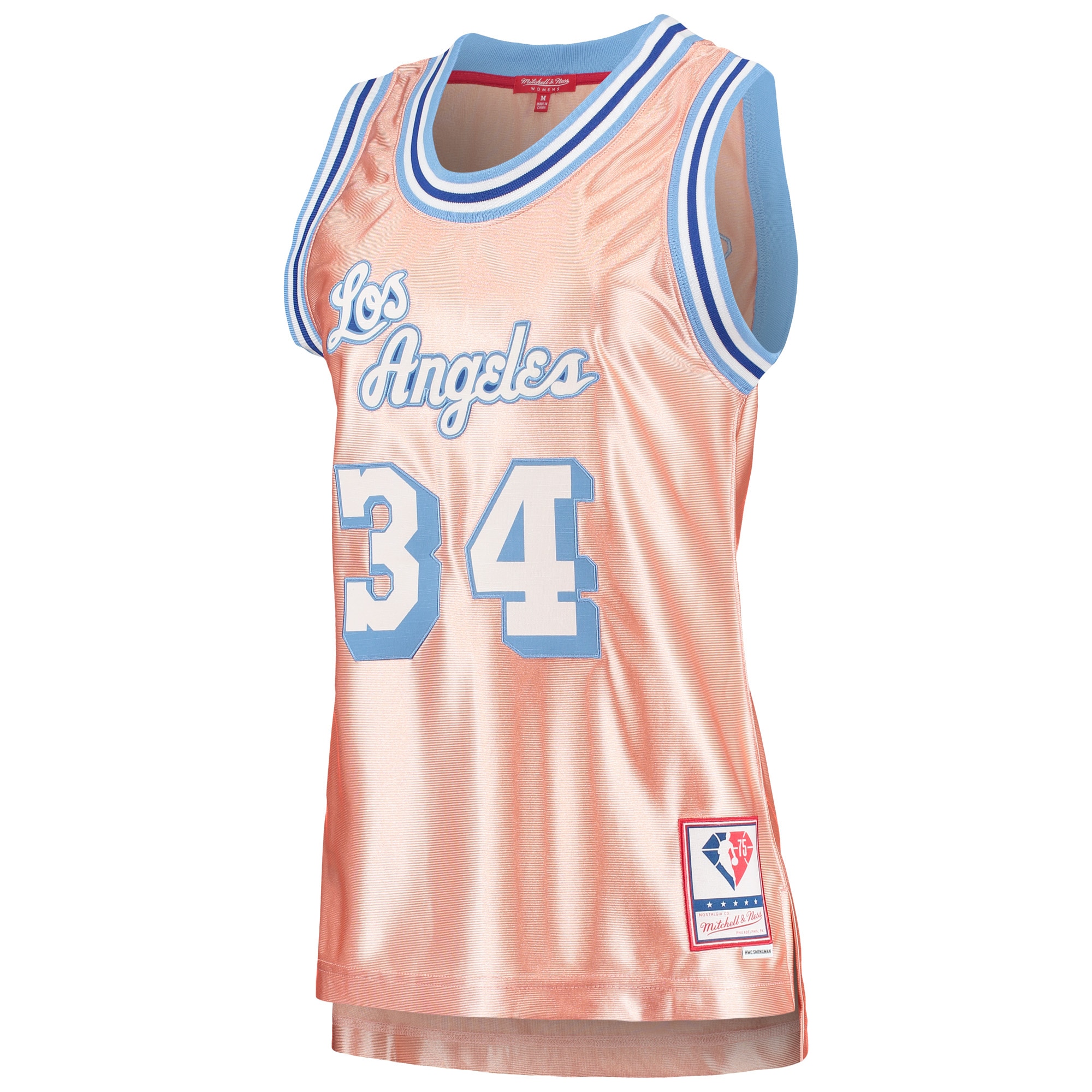 Official Los Angeles Lakers womens los angeles lakers shaquille oneal mitchell  ness pink 75th anniversary rose gold 1996 swingman jersey | Lakers Shop
