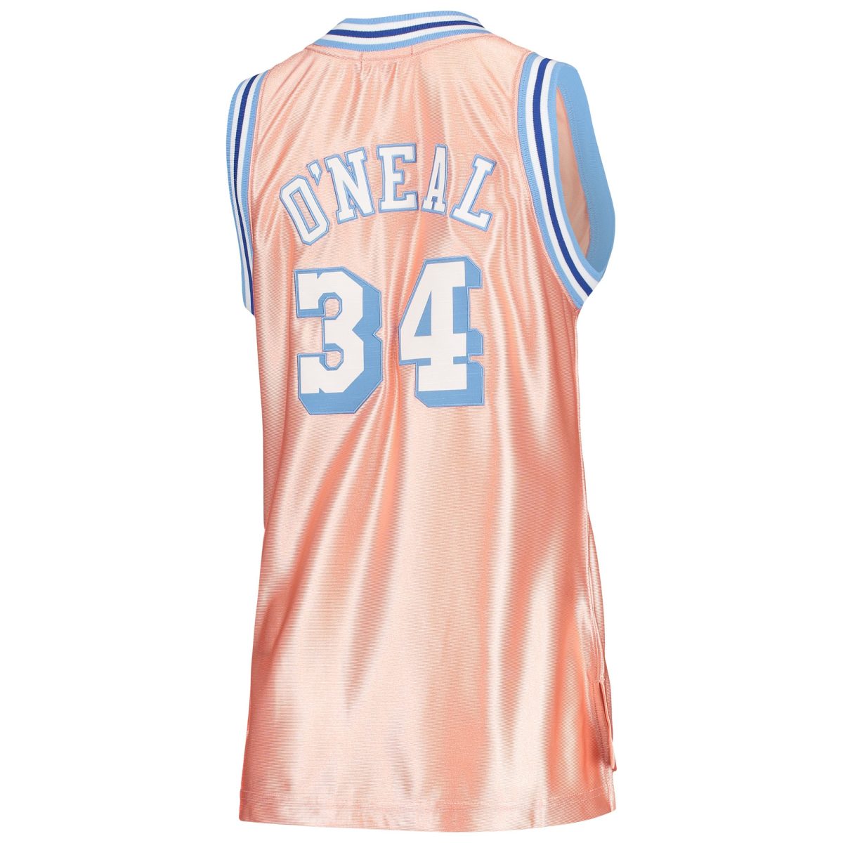 Official Los Angeles Lakers womens los angeles lakers shaquille oneal mitchell  ness pink 75th anniversary rose gold 1996 swingman jersey | Lakers Shop