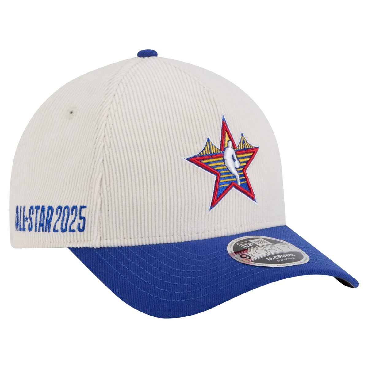 Official Los Angeles Lakers youth 2025 nba all-star game new era creamblue big star corduroy 9forty adjustable hat | Lakers Shop
