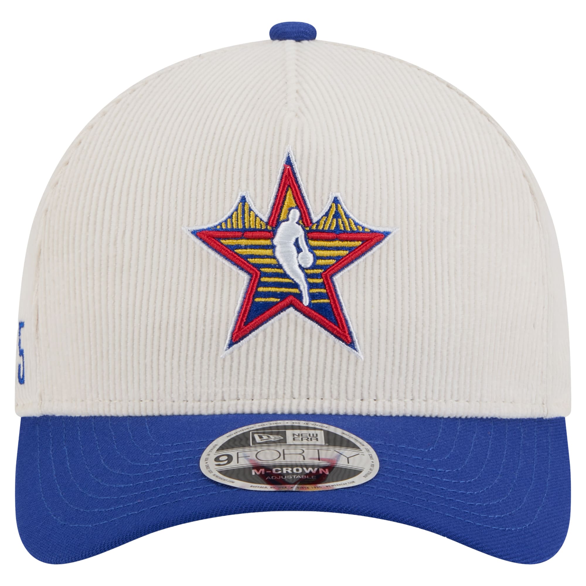 Official Los Angeles Lakers youth 2025 nba all-star game new era creamblue big star corduroy 9forty adjustable hat | Lakers Shop
