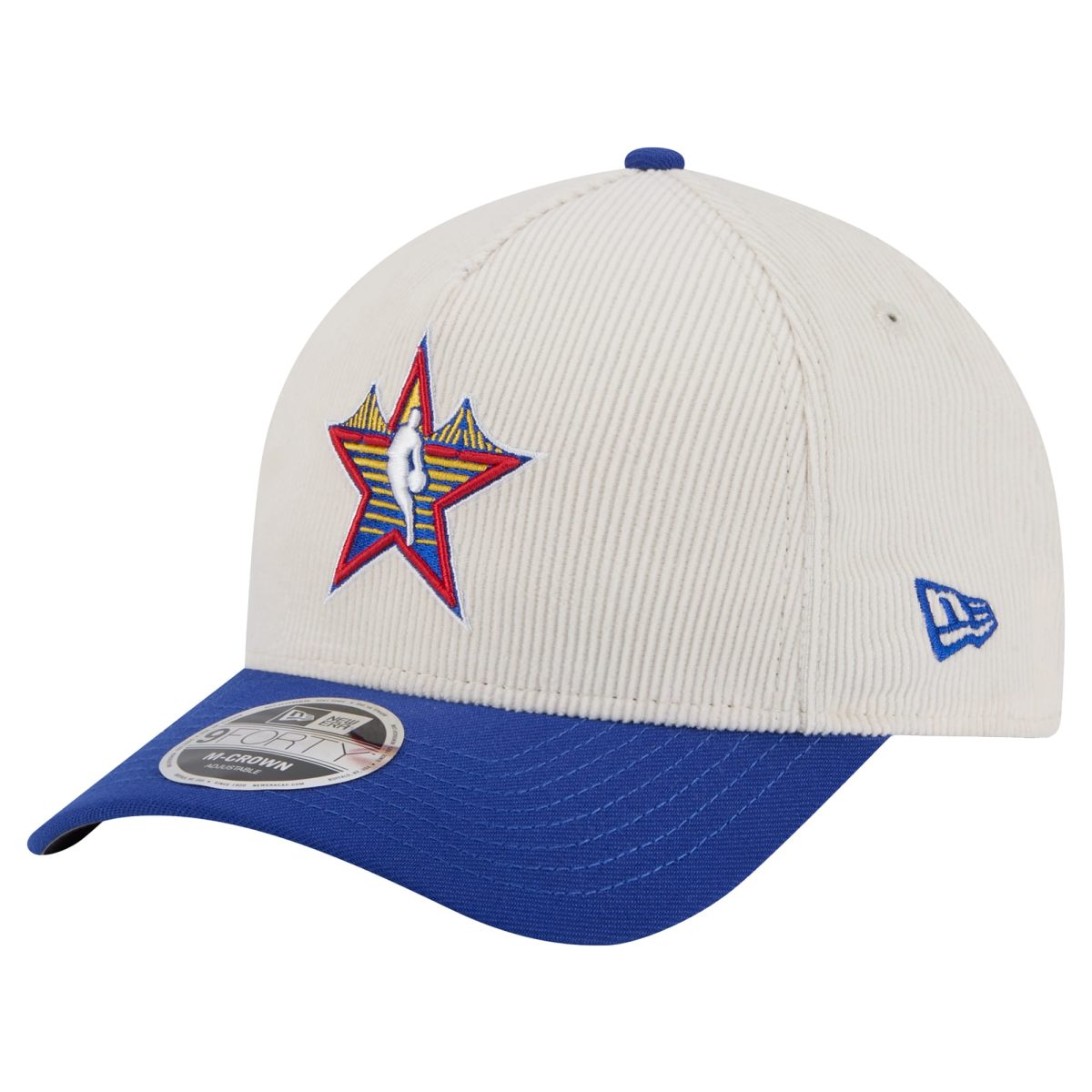 Official Los Angeles Lakers youth 2025 nba all-star game new era creamblue big star corduroy 9forty adjustable hat | Lakers Shop