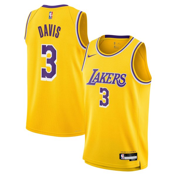 Official Los Angeles Lakers youth los angeles lakers anthony davis nike gold swingman jersey – icon edition | Lakers Shop