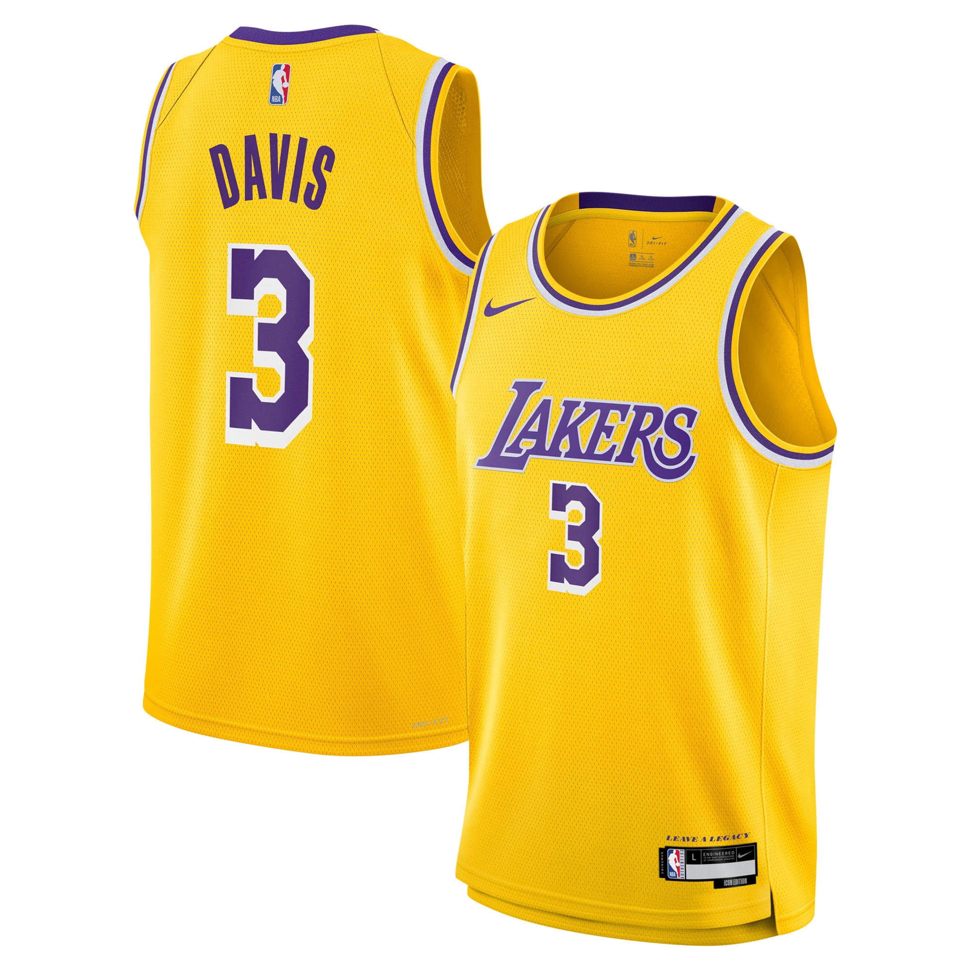 Official Los Angeles Lakers youth los angeles lakers anthony davis nike gold swingman jersey – icon edition | Lakers Shop