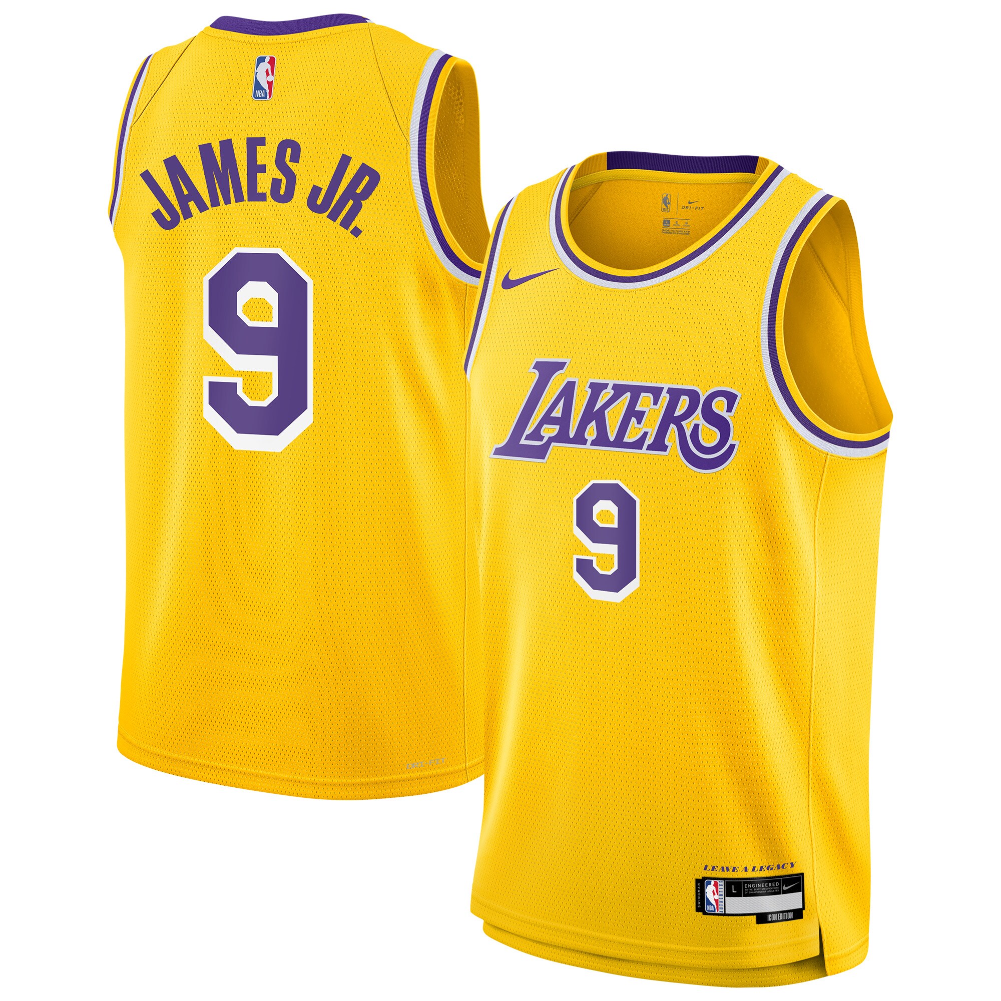 Official Los Angeles Lakers youth los angeles lakers bronny james jr. nike gold swingman jersey – icon edition | Lakers Shop