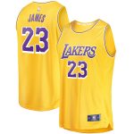 Official Los Angeles Lakers youth los angeles lakers lebron james fanatics gold fast break player jersey – icon edition | Lakers Shop