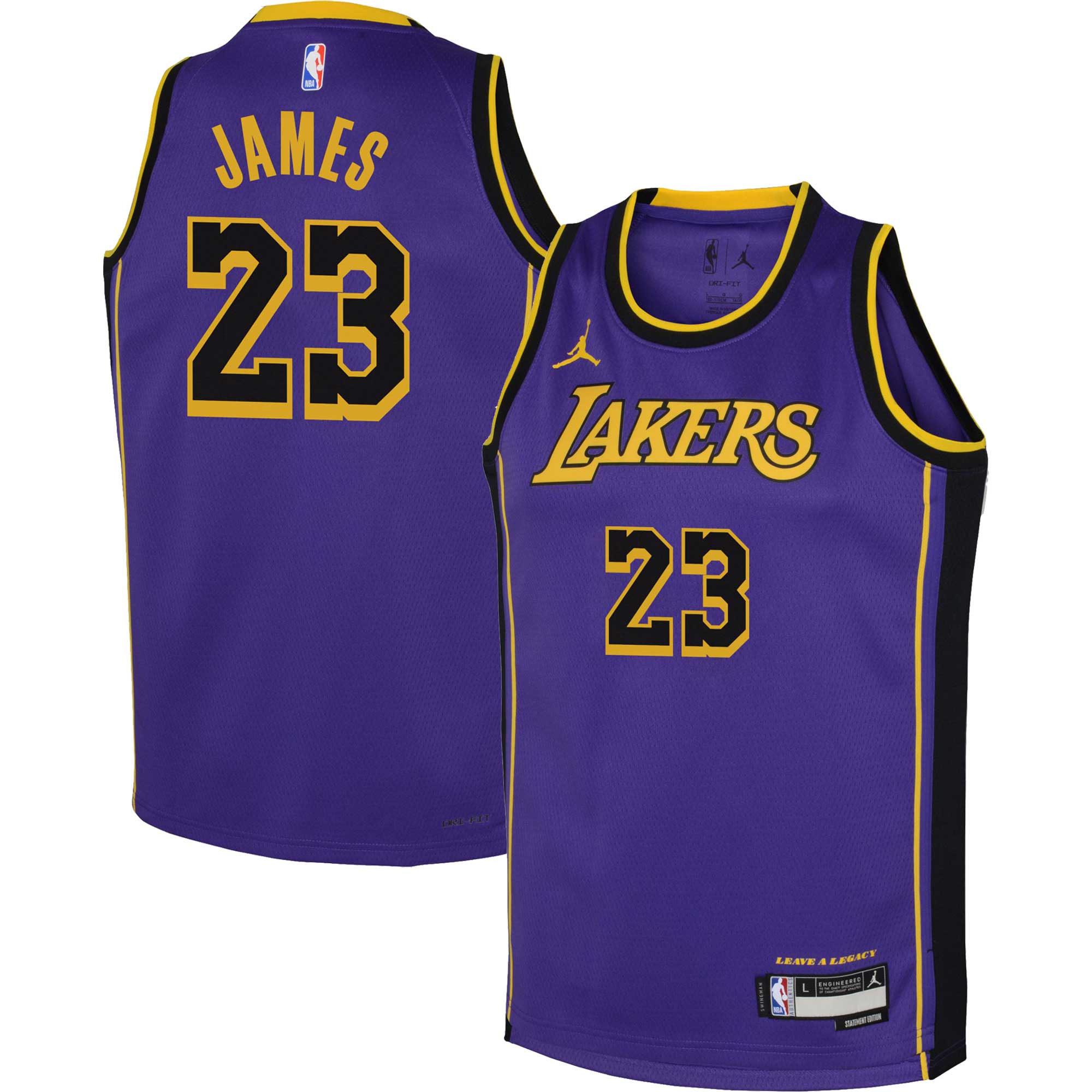Official Los Angeles Lakers youth los angeles lakers lebron james jordan brand purple swingman jersey – statement edition | Lakers Shop