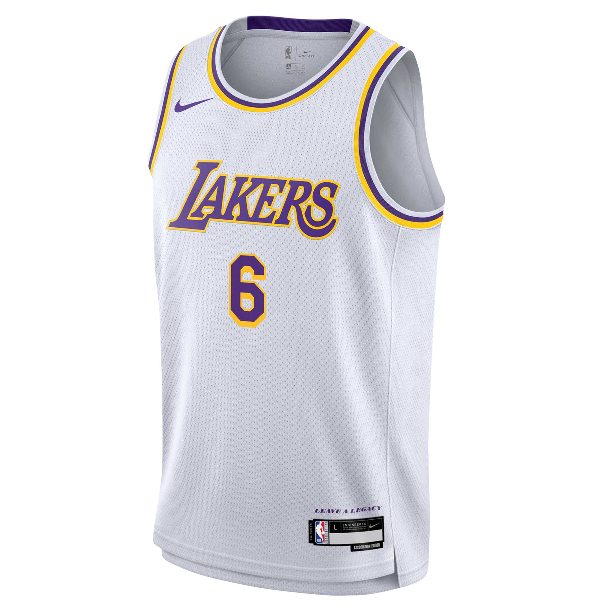 Official Los Angeles Lakers youth los angeles lakers lebron james nike white swingman jersey – association edition | Lakers Shop