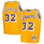 Official Los Angeles Lakers youth los angeles lakers magic johnson mitchell  ness gold swingman throwback jersey | Lakers Shop