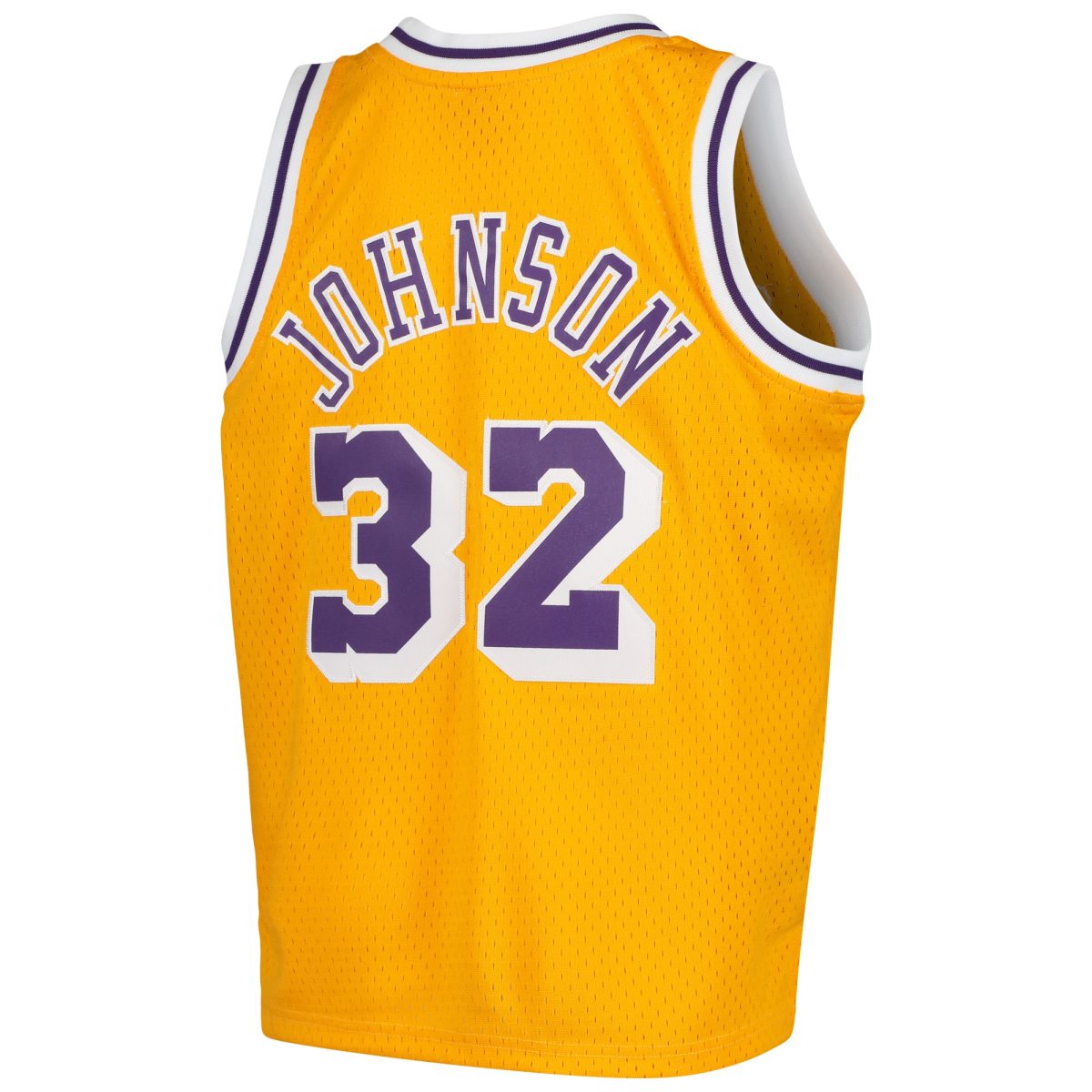 Official Los Angeles Lakers youth los angeles lakers magic johnson mitchell  ness gold swingman throwback jersey | Lakers Shop