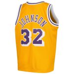 Official Los Angeles Lakers youth los angeles lakers magic johnson mitchell  ness gold swingman throwback jersey | Lakers Shop