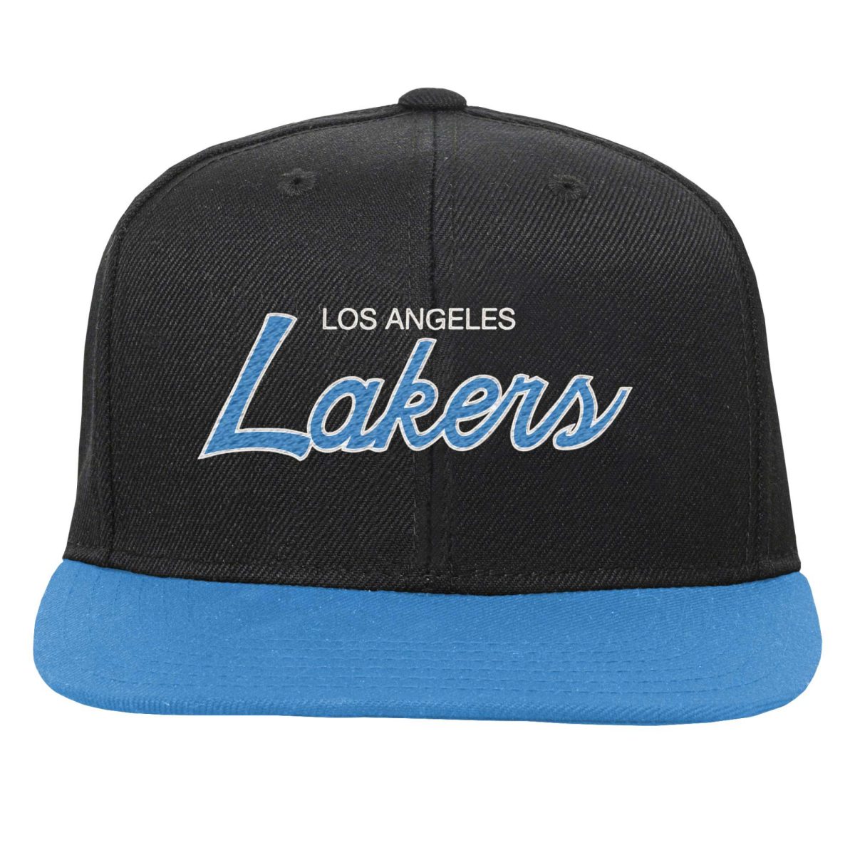 Official Los Angeles Lakers youth los angeles lakers mitchell  ness black team script snapback hat | Lakers Shop