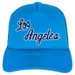 Official Los Angeles Lakers youth los angeles lakers mitchell  ness light blue core evergreen trucker adjustable hat | Lakers Shop